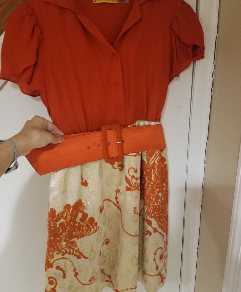Alice and Olivia Belted Dress